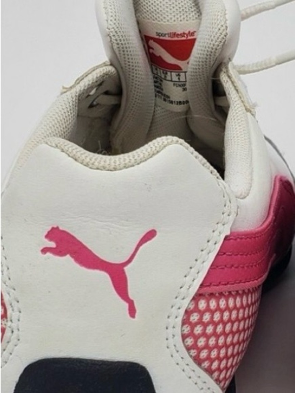 Puma White and Pink Sneaker